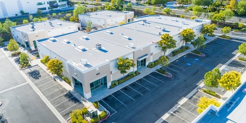 Aerial view of a multi-tenant commercial building