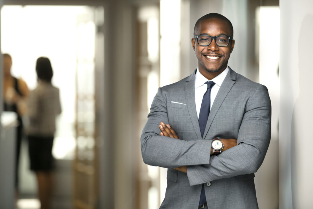 Businessman smiling