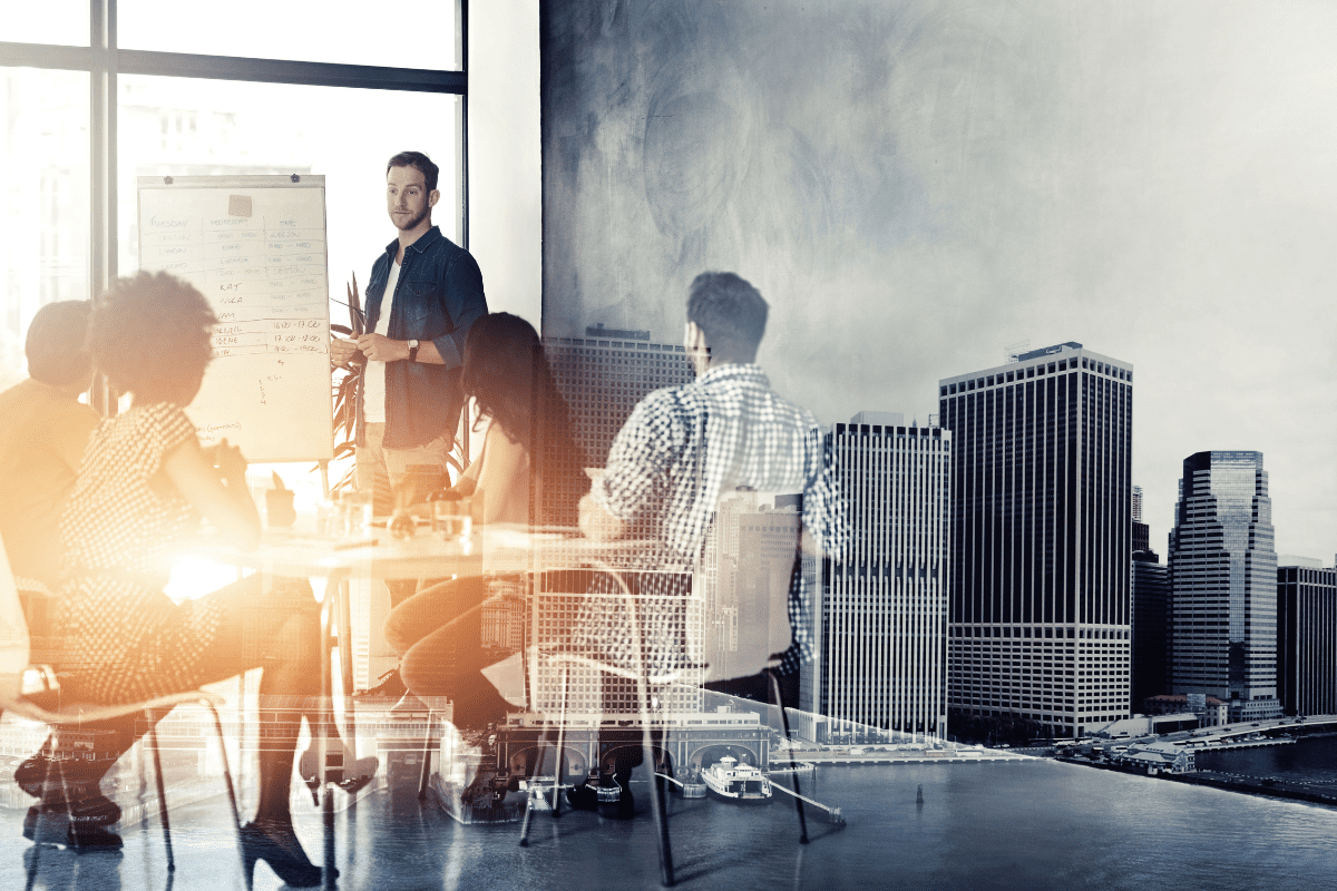 Double exposure of financial class and office buildings
