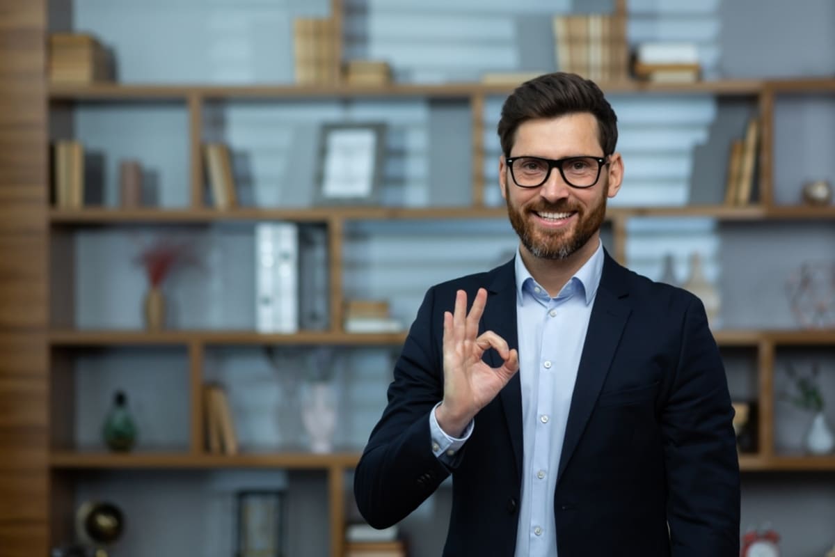 Experienced financial investor in office