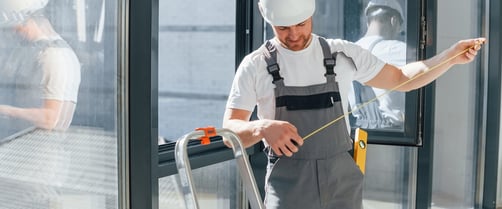 Repairman is working indoors