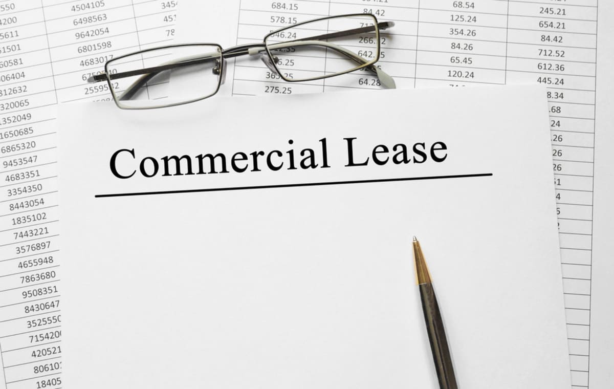The words commercial lease on paper