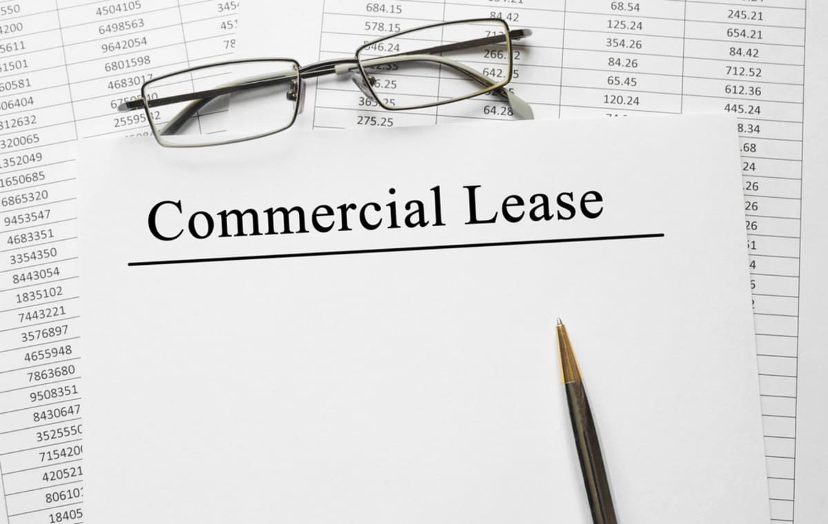 The words commercial lease on paper