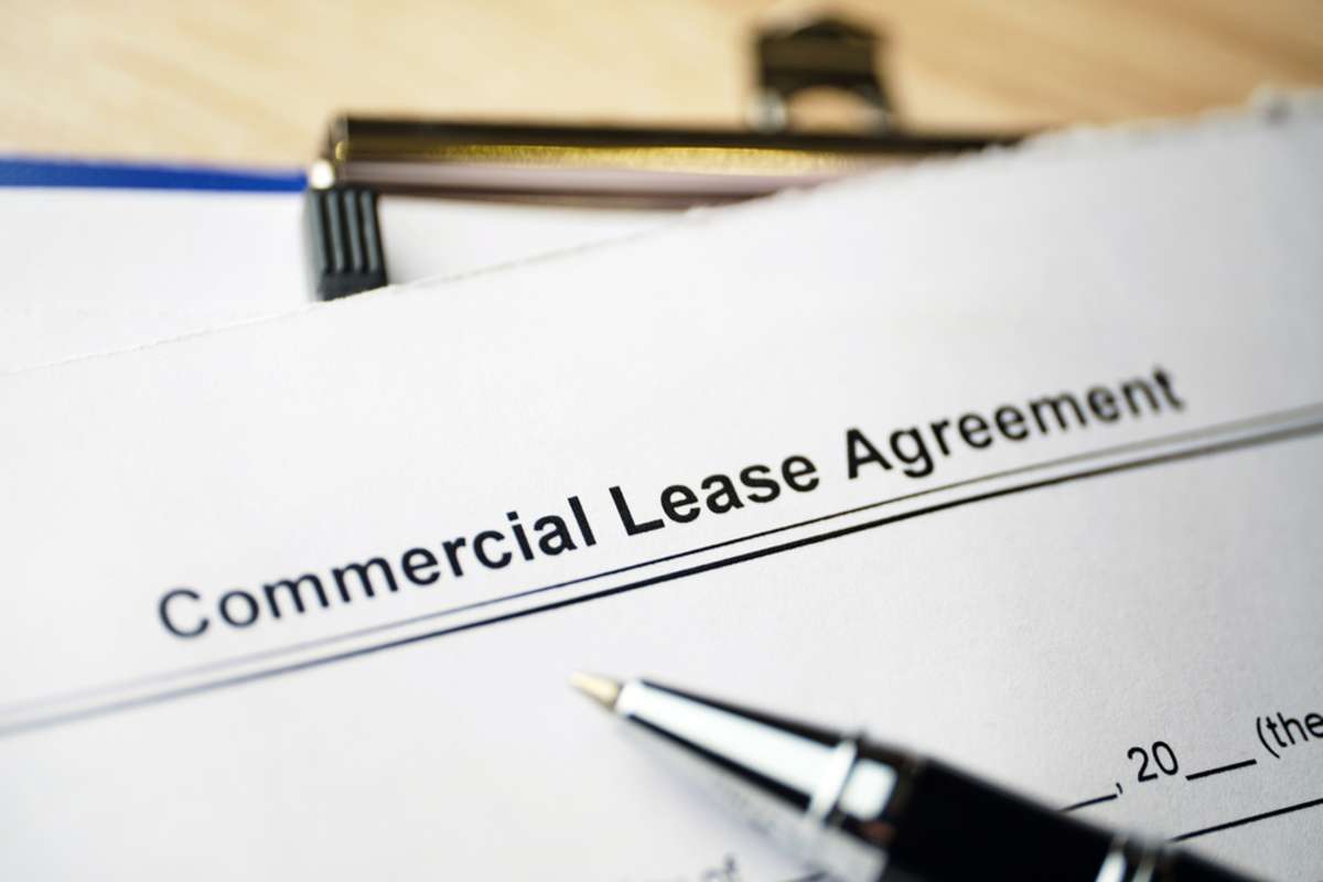 A commercial lease document, commercial leases concept.