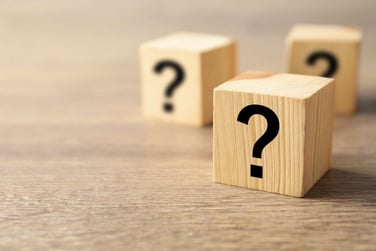 Wooden Blocks with Question Marks