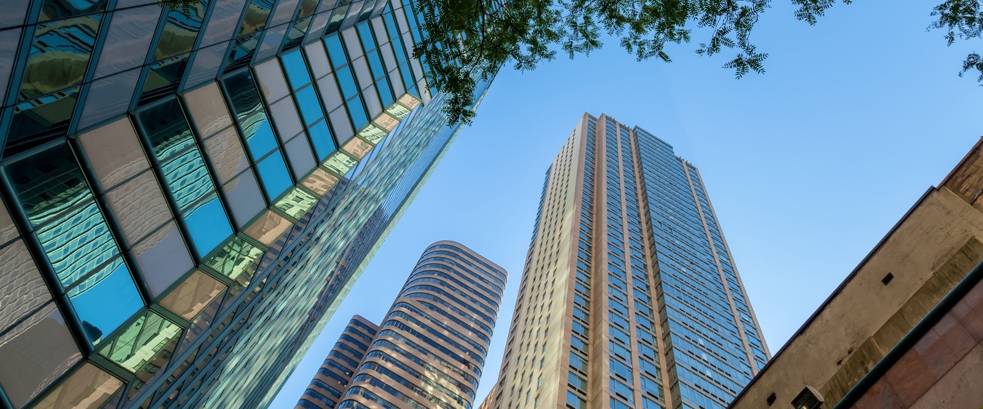 Low-angle shot of the iconic skyline