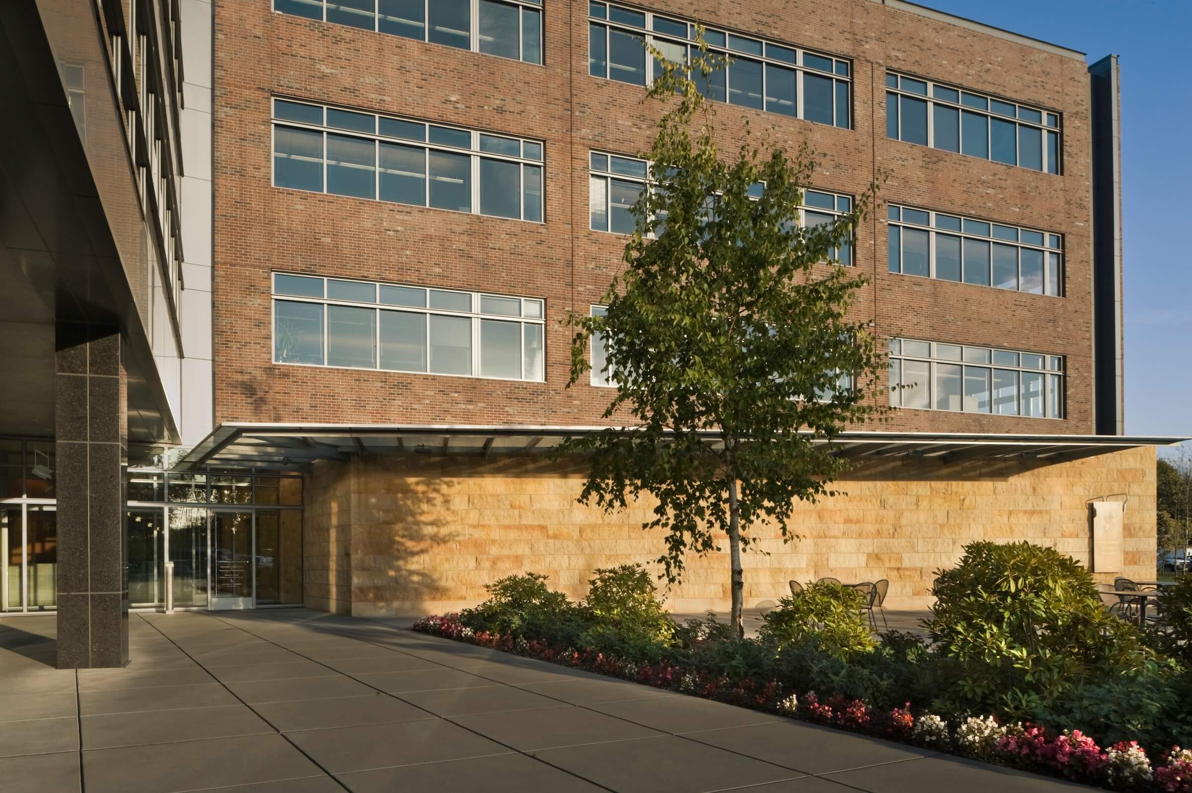 Exterior of a multi-tenant commercial office building