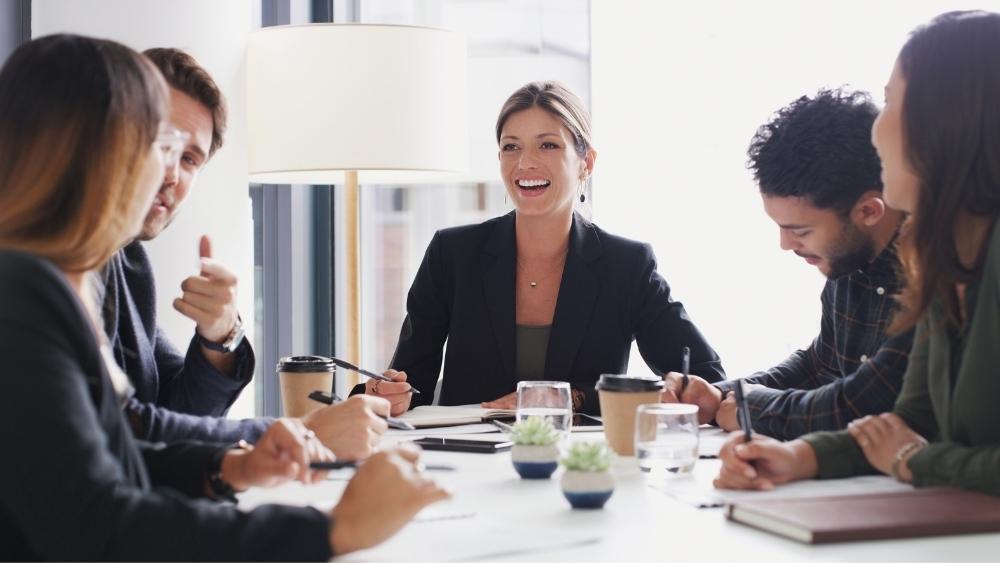 Colleagues in a meeting, rent space for business concept. 